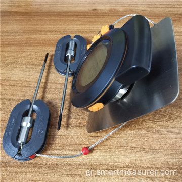 ΝΕΟ έξυπνο ασύρματο μπλε δόντι BBQ θερμόμετρο για μπάρμπεκιου καπνιστή σχάρα με διπλούς ανιχνευτές